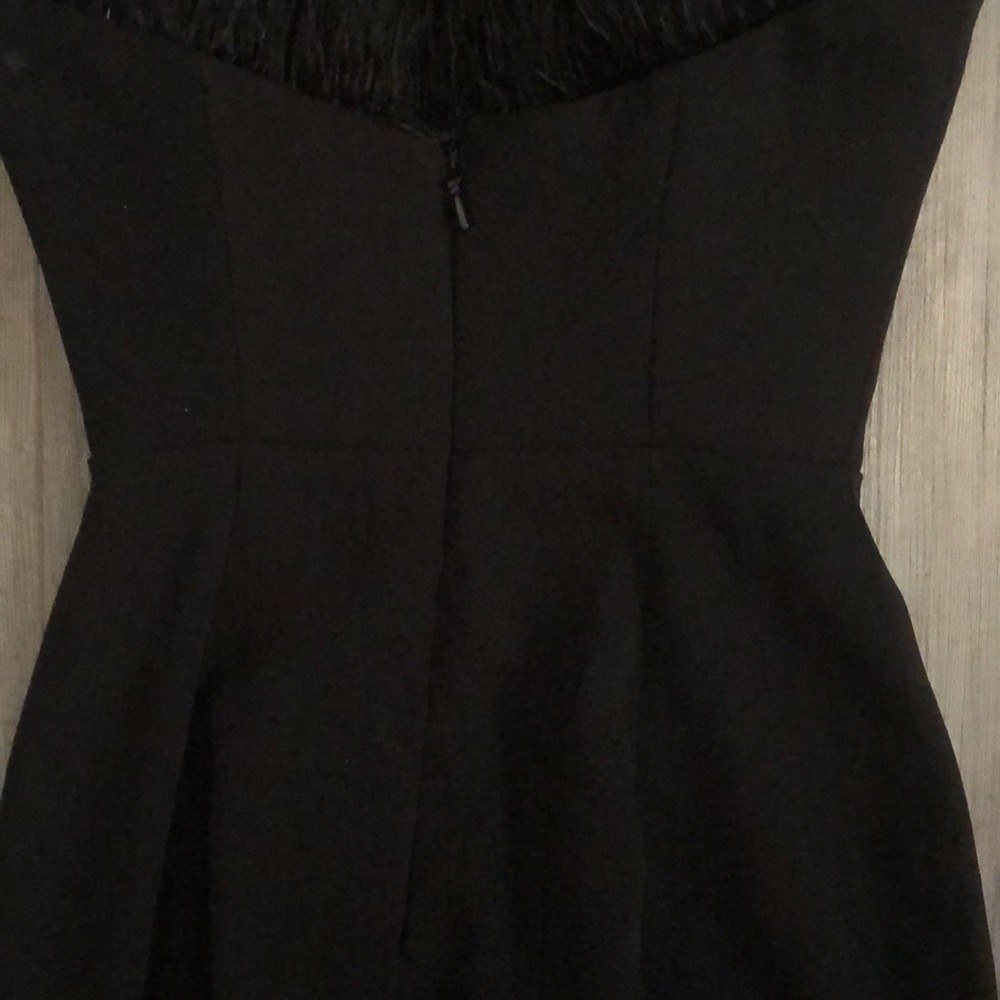 House of cb London Bianca  chic black feather top strapless fitted dress size XS - Picture 6 of 7
